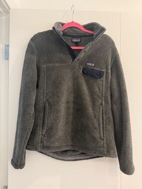 Patagonia Gray Snap-Placket Fleece Pullover